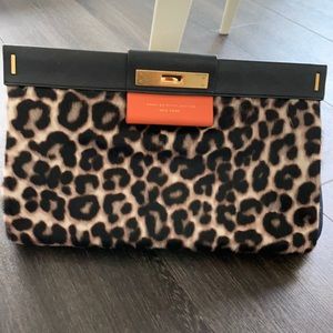 Marc by Marc Jacobs leather & fur clutch with dust bag